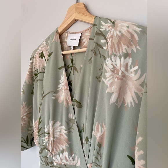 NEW Reformation Winslow Wrap Dress Pergola Floral Green | size XS - Picture 11 of 14